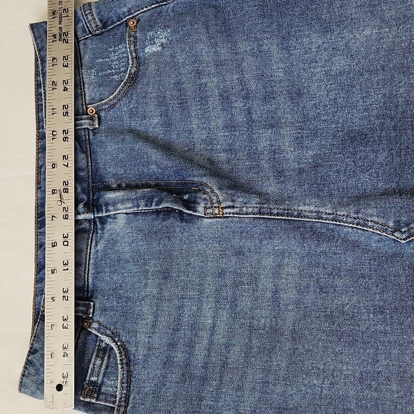 Wild Fable Denim Mini Skirt Sz: 6 Distressed 5 pocket Summer Festival Concert - Picture 13 of 14